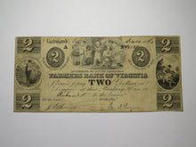 Load image into Gallery viewer, $2 1861 Richmond Virginia Obsolete Currency Bank Note Bill Farmers Bank of VA