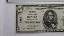 Load image into Gallery viewer, $5 1929 Orange Massachusetts MA National Currency Bank Note Bill Ch #2255 VF35