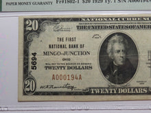 Load image into Gallery viewer, $20 1929 Mingo Junction Ohio OH National Currency Bank Note Bill Ch. #5694 VF30