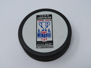 1996 Chrysler Memorial Cup Official Game Puck Hockey Peterborough Ontario