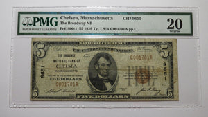 $5 1929 Chelsea Massachusetts MA National Currency Bank Note Bill #9651 VF20 PMG