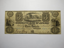 Load image into Gallery viewer, $3 1840 Brooklyn Michigan MI Obsolete Currency Bank Note Bill Jackson Merchants