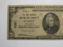 Load image into Gallery viewer, $20 1929 Summit New Jersey NJ National Currency Bank Note Bill Ch. #5061 RARE