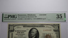 Load image into Gallery viewer, $10 1929 Hennessey Oklahoma OK National Currency Bank Note Bill #10209 VF35 PMG