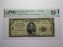 Load image into Gallery viewer, $5 1929 Frackville Pennsylvania PA National Currency Bank Note Bill #7860 VF25