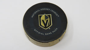 2019-20 Adrian Kempe Los Angeles Kings Game Used Goal Puck -Vegas Golden Knights