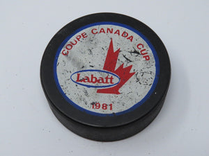 1981 Coupe Canada Cup Official Viceroy Game Puck Hockey Team Labatt Blue Beer