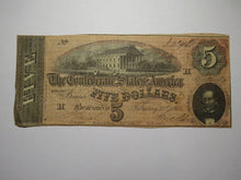 Load image into Gallery viewer, $5 1864 Richmond Virginia VA Confederate Currency Bank Note Bill RARE T69 FINE