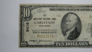 $10 1929 Carlstadt New Jersey NJ National Currency Bank Note Bill Charter #5416