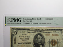 Load image into Gallery viewer, $5 1929 Kenmore New York NY National Currency Bank Note Bill Ch. #12208 VF25 PMG