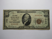 Load image into Gallery viewer, $10 1929 Rutland Vermont VT National Currency Bank Note Bill Charter #1700 FINE