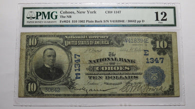 $10 1902 Cohoes New York NY National Currency Bank Note Bill #1347 PMG Fine