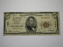 Load image into Gallery viewer, $5 1929 Derby Connecticut CT National Currency Bank Note Bill #1098 Birmingham