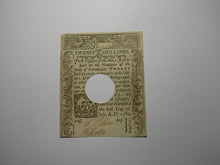 Load image into Gallery viewer, 1780 20s Hartford Connecticut CT Colonial Currency Note Bill Twenty Shillings VF