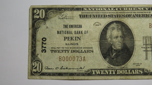 $20 1929 Pekin Illinois IL National Currency Bank Note Bill Ch. #3770 Low Serial