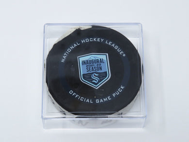 2021-22 Barclay Goodrow New York Rangers Game Used Goal Puck 1st Game @ Kraken