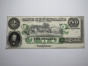 $2 18__ East Haddam Connecticut Obsolete Currency Bank Note Remainder Bill UNC++