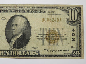 $10 1929 Port Chester New York NY National Currency Bank Note Bill Ch. #402 FINE