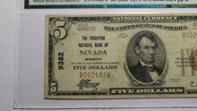 Load image into Gallery viewer, $5 1929 Nevada Missouri MO National Currency Bank Note Bill Ch. #9382 VF25 PMG