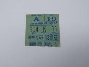 December 13, 1970 New York Rangers Vs. Los Angeles Kings NHL Hockey Ticket Stub