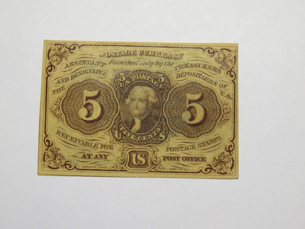 1863 $.05 First Issue Fractional Currency Obsolete Bank Note Bill! 1st Issue XF