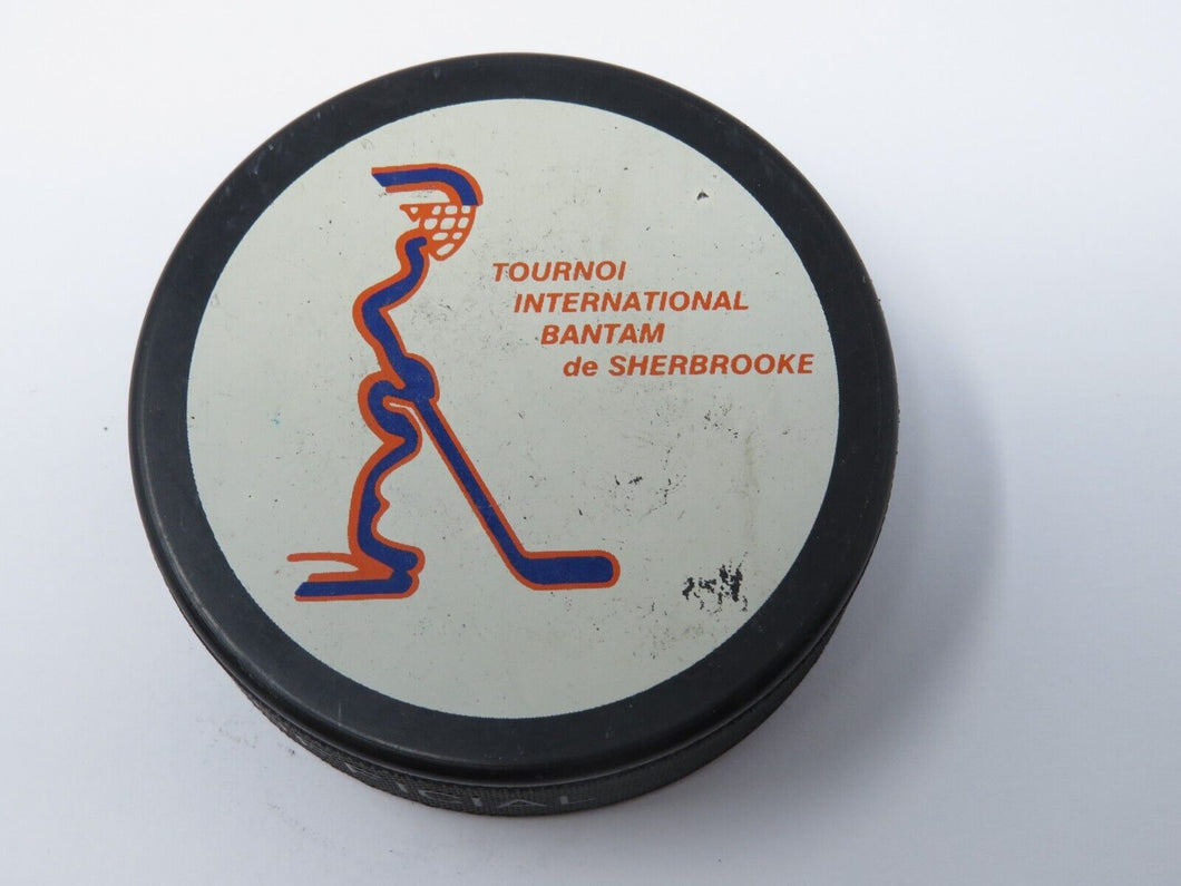 Vintage Sherbrooke International Bantam Tournament Game Used Hockey Puck Quebec