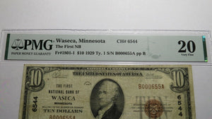 $10 1929 Waseca Minnesota MN National Currency Bank Note Bill Ch. #6544 VF20 PMG