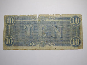 $10 1864 Richmond Virginia VA Confederate Currency Bank Note Bill RARE T68