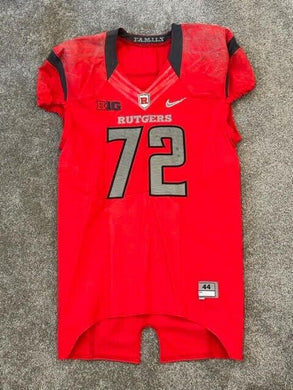 2014 Kaleb Johnson Rutgers Scarlet Knights Game Used Worn Football Jersey Big 10