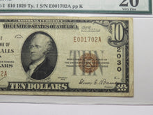 Load image into Gallery viewer, $10 1929 Fergus Falls Minnesota National Currency Bank Note Bill #2030 VF20 PMG