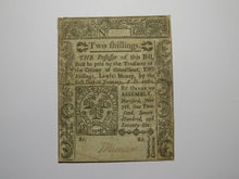 Load image into Gallery viewer, 1776 Two Shillings Hartford Connecticut CT Colonial Currency Note Bill 2s RARE