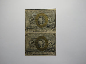 1863 $.25 Second Issue Uncut Pair Fractional Currency Obsolete Postage Bank Note