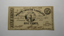 Load image into Gallery viewer, $.05 1863 Raleigh North Carolina Obsolete Currency Bank Note Bill State of NC!