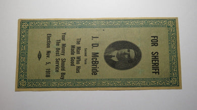 1861 Confederate Currency Facsimile Political Advertising Note For J.D. McBride