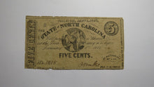 Load image into Gallery viewer, $.05 1863 Raleigh North Carolina Obsolete Currency Bank Note Bill State of NC!