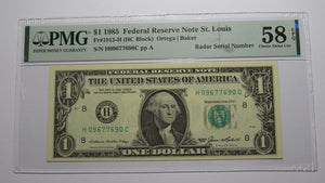 2 $1 1985 & 1988 Matching Radar Serial Numbers Federal Reserve Bank Note Bills