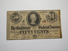 Load image into Gallery viewer, $.50 1863 Richmond Virginia VA Confederate Currency Bank Note Bill RARE T63