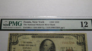 $10 1929 Fonda New York NY National Currency Bank Note Bill Ch. #1212 F12 PMG