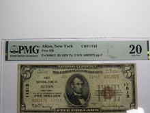 Load image into Gallery viewer, $5 1929 Afton New York NY National Currency Bank Note Bill Ch. #11513 VF20 PMG