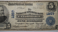 Load image into Gallery viewer, $5 1902 Canajoharie New York NY National Currency Bank Note Bill! Ch. #1257 VF