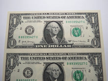 Load image into Gallery viewer, $1 2017 Uncut New York BEP Uncirculated Currency Sheet 3 Federal Reserve Notes