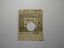 Load image into Gallery viewer, 1780 20s Hartford Connecticut CT Colonial Currency Note Bill Twenty Shillings VF