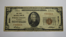 Load image into Gallery viewer, $20 1929 Pauls Valley Oklahoma National Currency Bank Note Bill #5091 Low Serial