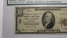 Load image into Gallery viewer, $10 1929 New London Connecticut CT National Currency Bank Note Bill #666 F12 PMG