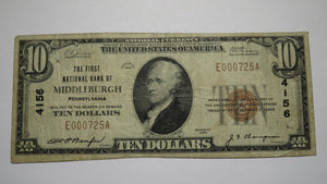 $10 1929 Middleburgh Pennsylvania PA National Currency Bank Note Bill Ch. #4156