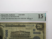 Load image into Gallery viewer, $20 1902 Boonville Indiana IN National Currency Bank Note Bill Ch. #9266 PMG F15