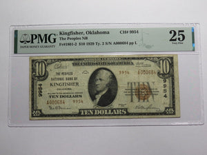 $10 1929 Kingfisher Oklahoma OK National Currency Bank Note Bill #9954 VF25 PMG