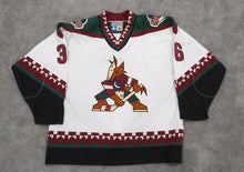 Load image into Gallery viewer, 1996-97 Juha Ylonen Phoenix Coyotes Inaugural Game Used Worn NHL Hockey Jersey