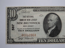 Load image into Gallery viewer, $10 1929 New Brunswick New Jersey National Currency Bank Note Bill Ch. #587 VF++