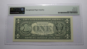 $1 1988 Radar Serial Number Federal Reserve Currency Bank Note Bill PMG UNC65EPQ